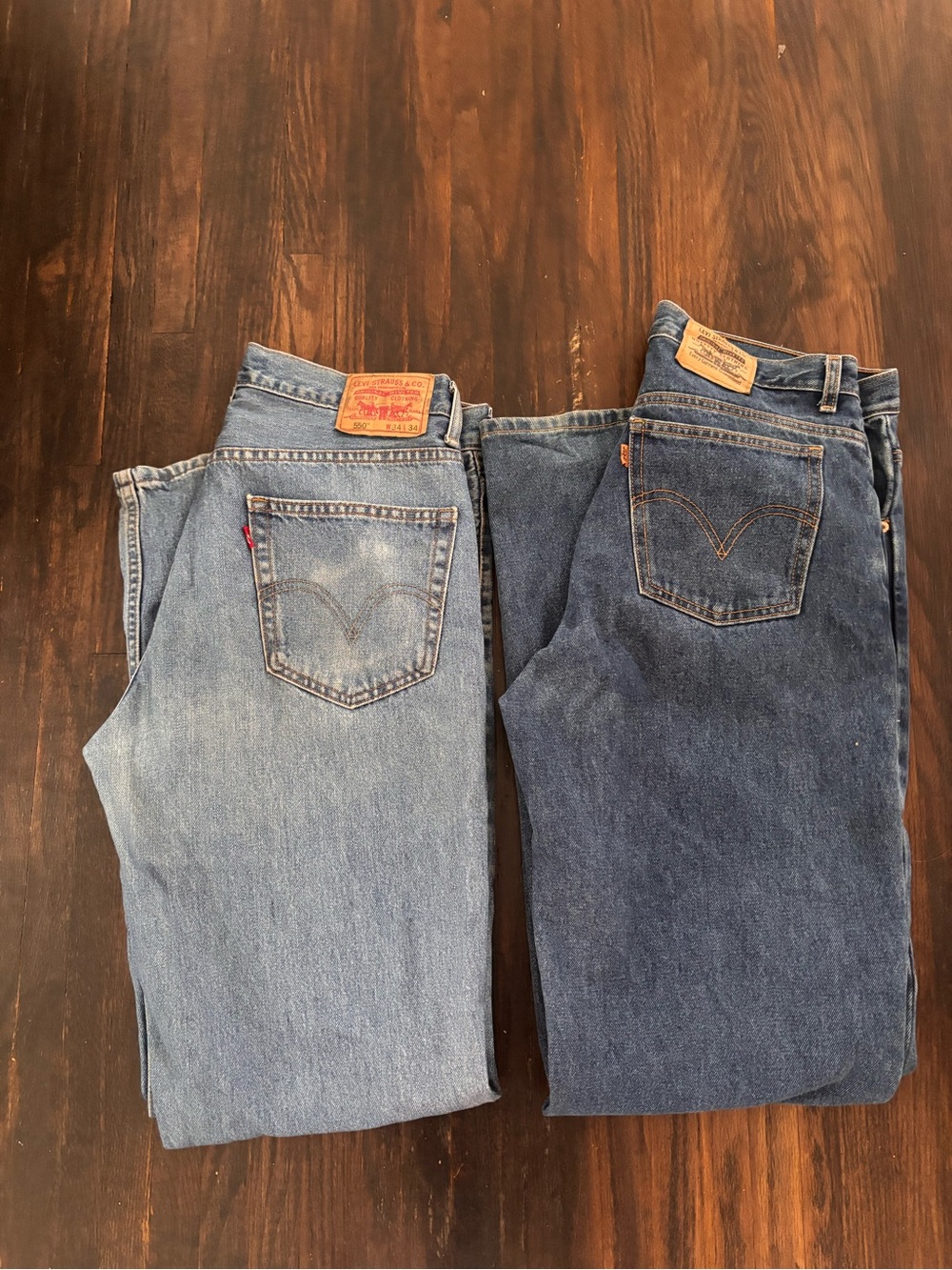 Two pairs of Levi’s jeans 34x34